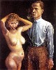 The artist with a nude model.