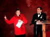 Tina and Nick Puma of the management team pumping up an audience.