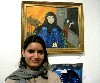 Salma Amin with her painting.