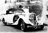 Jim Jacobs arrives in Paris with his 1939 Bentley convertible, Paris, 1972.