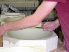 Jim cutting a rim.