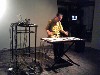 Lukas Ligeti performs on Marimba Lumina and laptop at Axiom Gallery, in Boston March 25, 2010. Photo by Elizabeth Scott.

