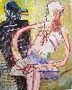 Old Man and Blackbird, 1993, Mixed Media on paper