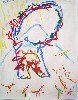 Guardian Ape with Birds, 1980, Mixed Media on paper