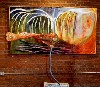 Conflating the sculpture of Poliandro with the abstract paintings of Dawn Nelson.