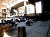 A shaded area on a sunny day.