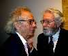 Piene talking with the sculptor Christo.