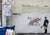 Mural on back of Shabu Shabu Restaurant in Boston&rsquo;s Chinatown attributed to Banksy, May, 2010