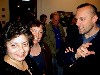 North Adams gallerist Kurt Kolok catches up with Nana and Karen of Topia in Adams.