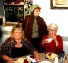 Lisa Blackmer, city councilor, left, Astrid Hiemer of BFA, and potter Gail Sellers. 