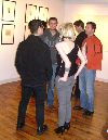 A cluster of gallery goers.