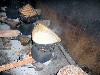Cooking rice at the market
