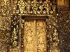 Temple door richly stenciled in gold 