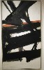 A black  and white painting by Franz Kline.