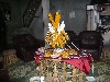 Altar prepared for rice offering ceremony