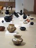 A display of pottery by Martinez in the Denver Art Museum.