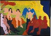 Bob Thompson painted high chroma, linear, figures inspired by the Italian Renaissance.
