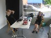 The curators of Greylock Arts in Adams, Matt Belanger and Marianne Petit, working on a Down Street installation opening July 29.