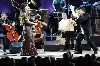 Cristina Pato on gaita trades choruses with Wu Tong playing the sheng. Scott photo.