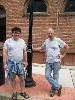 David and Larry take a break from painting.