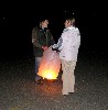 Brill helping to launch sky art during last years festival of lights.
