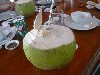 Coconut juice served in its shell