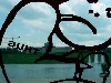 The St. Louis Art Museum photographed through a work of art.