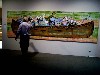 Charles photographing a work by contemporary artist: Jaune-Quick-to-See-Smith.