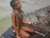 Life of a young boy on the lake
