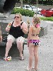 Mother and daughter enjoying a day in the park.
