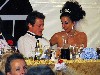 The bride and groom at the head table.