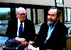 Jack Levine and Hyman Bloom (right) during Bloom's retrospective at the Fuller Museum of Art. Giuliano photos.