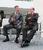 Senator Scott Brown shares a thought with Congressman Michael E. Capuano.