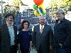 Beth Galston and Mayor Tom Menino flanked by: L- Ray Dunetz, Landscape Architect and R-  Bartek Konieczny, Fabricator. 
