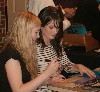 signing posters and cds for the fans