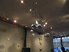 A series of small pieces by Fine were hanging from the ceiling.