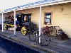Stepping up to the museum in Gulgong.