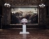 The Emperor's New Clothes contemporary sculpture contrasted by militaristic painting.