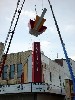Mark Favermann showed his designs including the Coolidge Corner Theatre marquee here being installed.