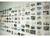 Wall of postcards submitted by the public and the exhibiting artists