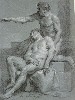 Louis Boullogne the younger, Study for Two Male Nudes, 1710. Museum Works of Art Fund