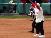 Acknowledging the roar of the crowd.