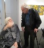 Trachtman talks with Sidewalk Sam.