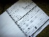 Detail of a contemporary music score.