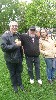 Artist Todd Siler, artist/filmmaker Jon Goldman and Nicole Goldman at Sky Art