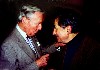 Rathbone in conversation with sculptor Dmitri Hadzi.