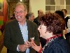 Clark director, Michael Conforti, here with former WCMA director, Lisa Corin, likes to pull rabbits out of the hat. Giuliano photo.