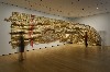 A relief sculpture by El Anatsui on view in the Stone Hill Center. Clark photo.