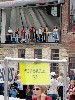 The loading portal on the second floor of Building Five provided a balcony view of the stage.