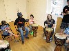 A lesson on African drumming.